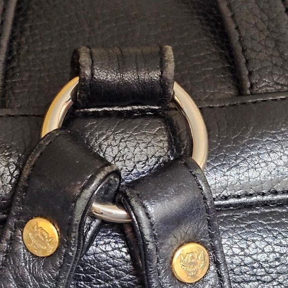 МСМ Backpack Black Leather With Charm Authentic - Picture 11 of 11